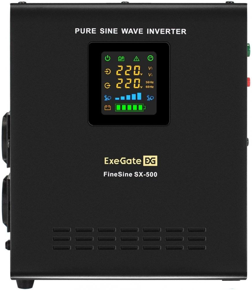 Источник бесперебойного питания ExeGate FineSine SX-500.LCD.AVR.2SH EX295995RUS- фото2