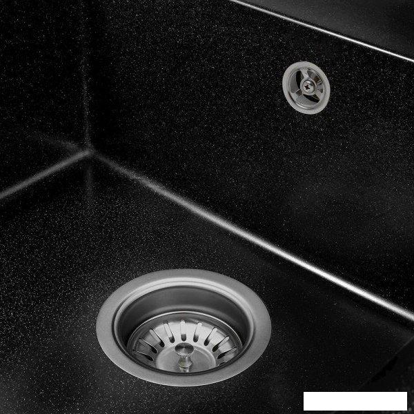 Кухонная мойка Saniteco Fama (оникс с сифоном)- фото2