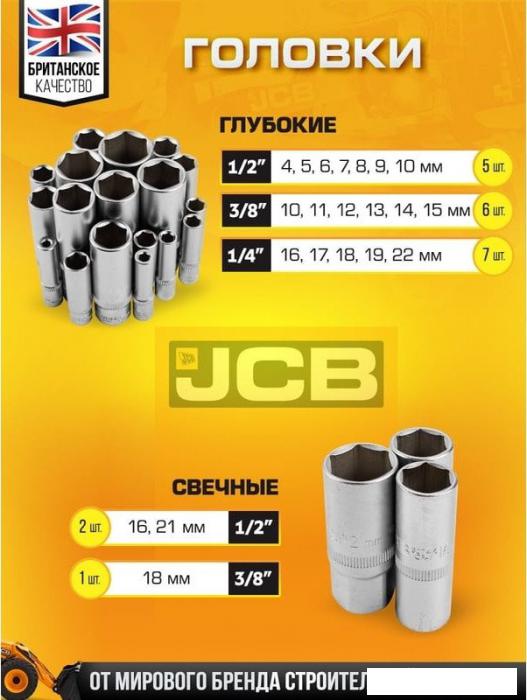 Набор трещотка с головками и битами JCB JCB-38841 (216 предметов)- фото3
