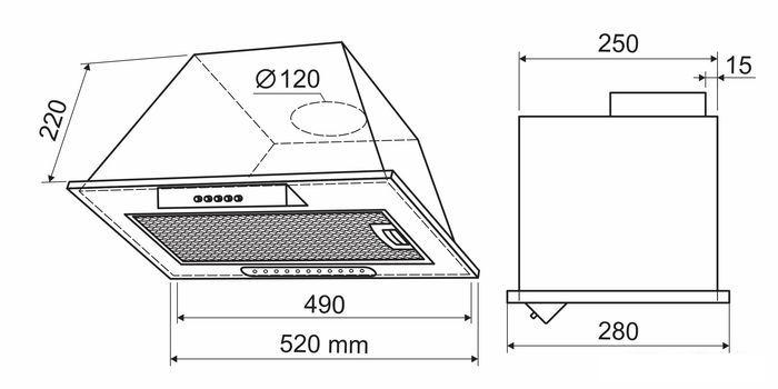 Кухонная вытяжка Holt HT-RH-010 50 (серебро)- фото2