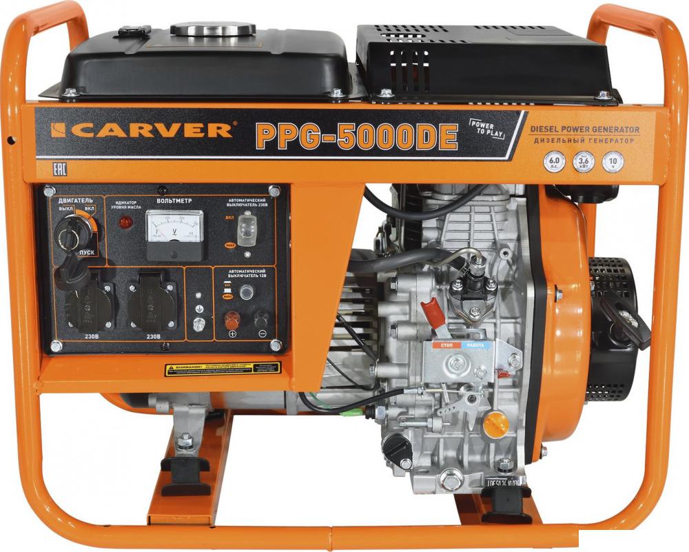 Дизельный генератор Carver PPG-5000DE- фото3
