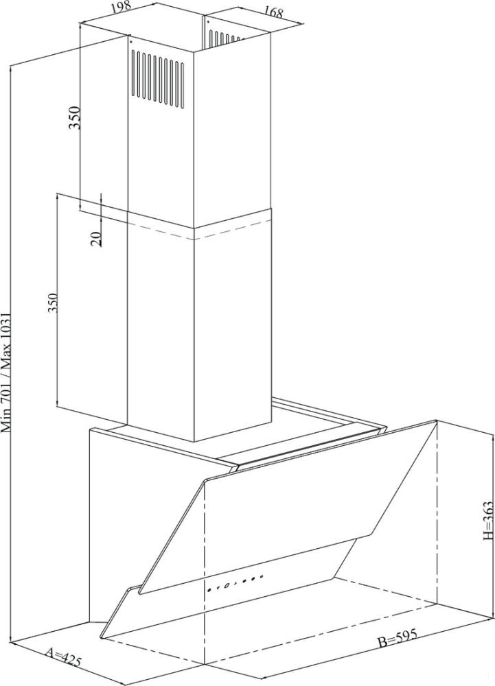 Кухонная вытяжка Simfer 8658 SM- фото3