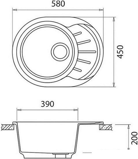 Кухонная мойка GranFest Rondo GF-R580L (графит)- фото2