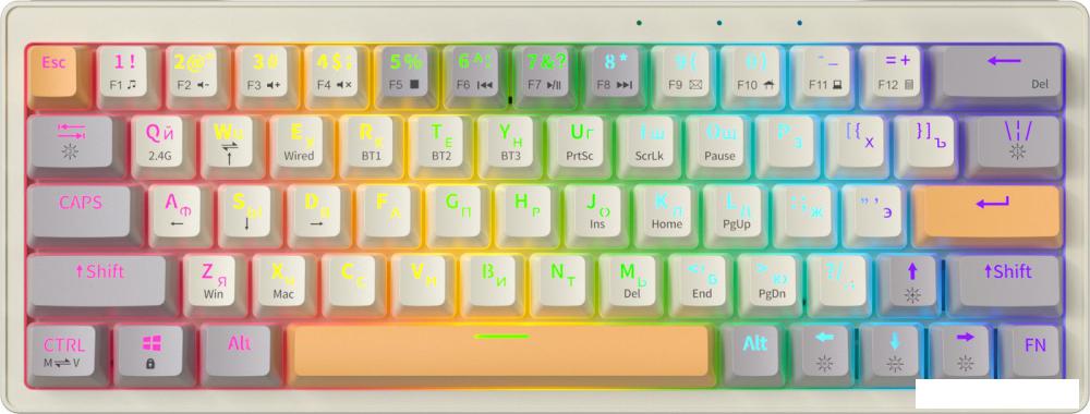Клавиатура JEGG ZA63 Pro Beige Gray Yellow (TNT Yellow)- фото2