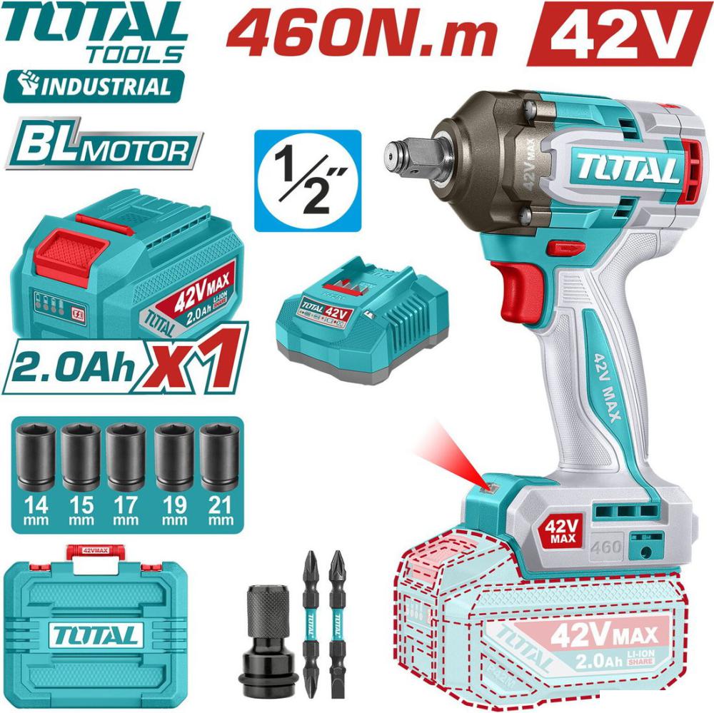 Гайковерт Total TIWLI42461 (с 1-им АКБ, кейс)