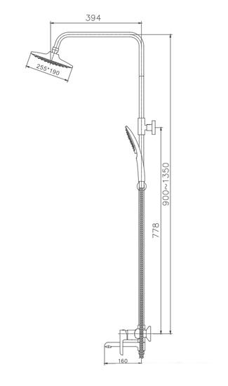 Душевая система Haiba HB24805-7 (черный)- фото2