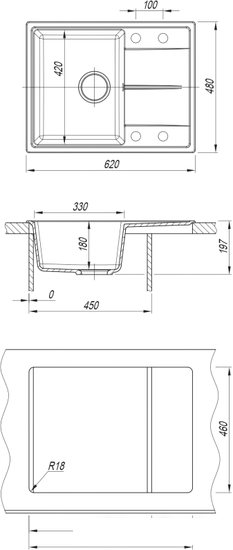 Кухонная мойка Dr. Gans Smart Оливия 620 (латте)- фото2