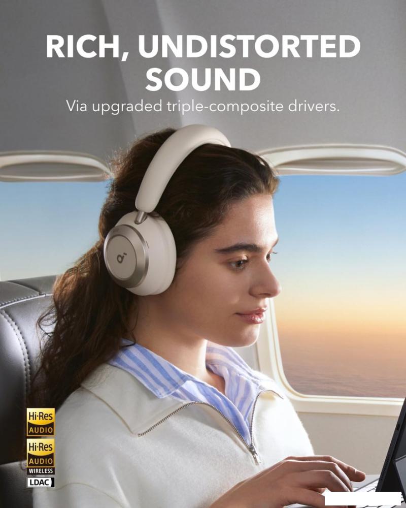 Наушники Anker Soundcore Space One Pro (бежевый)- фото4