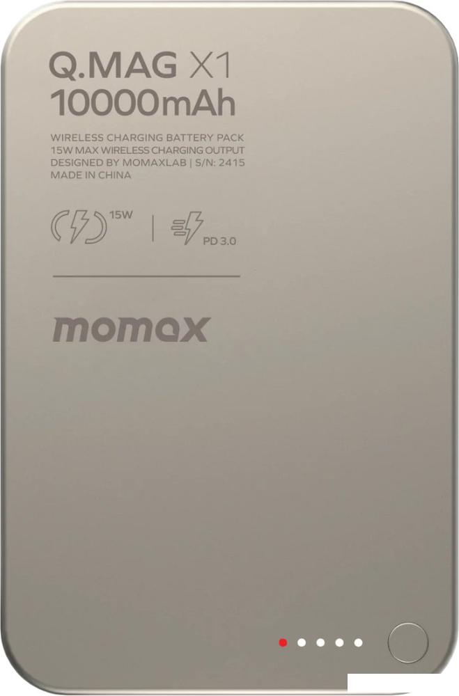 Внешний аккумулятор Momax Q.Mag X1 Magnetic IP117A 10000mAh (титановый)- фото
