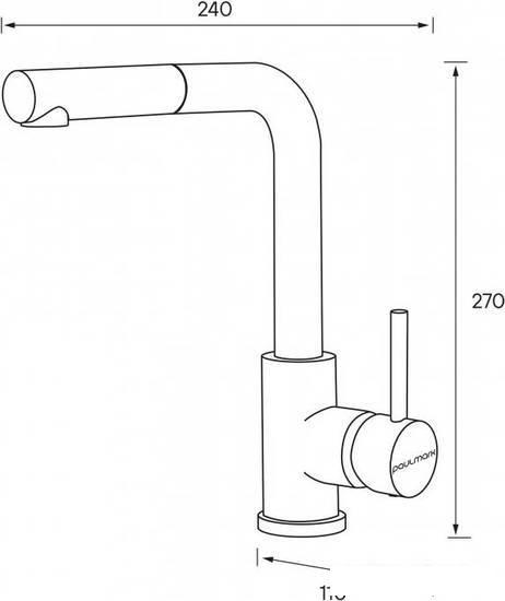 Смеситель Paulmark Kassel Ka214311-402 (серый металлик)- фото2