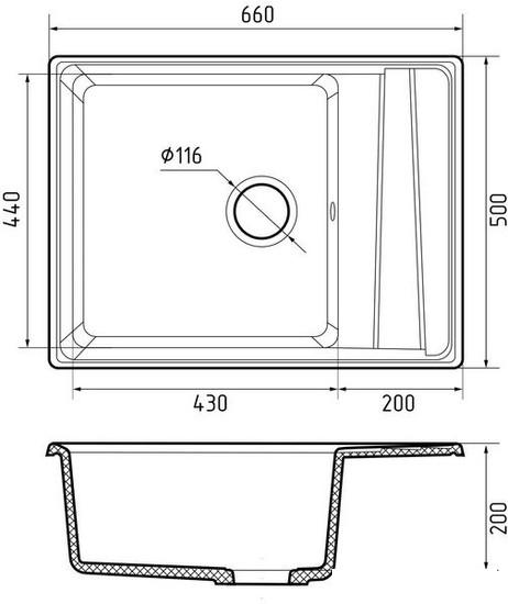 Кухонная мойка GranFest GF-LV-660L (терракот)- фото3