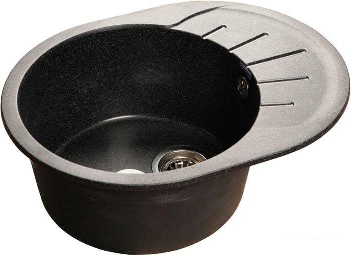 Кухонная мойка GranFest Rondo GF-R580L (черный)- фото