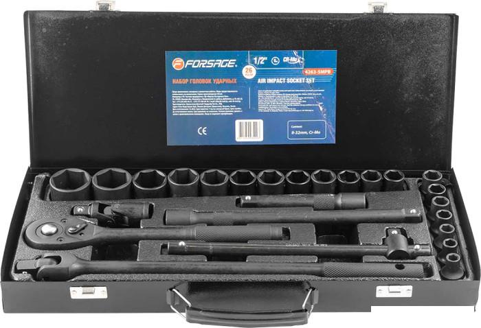 Набор трещотка с головками FORSAGE F-4263-5MPB (26 предметов)- фото