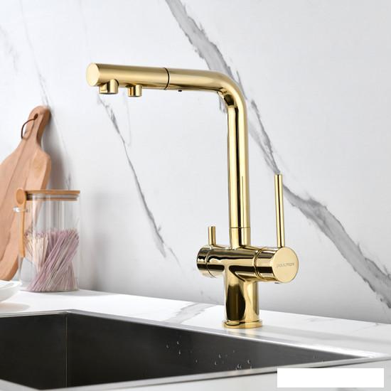 Смеситель Paulmark Serpentine SE213222-G (золото)- фото2