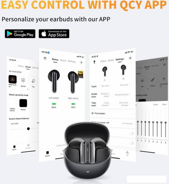 Наушники QCY AilyBuds Pro (серый)- фото4