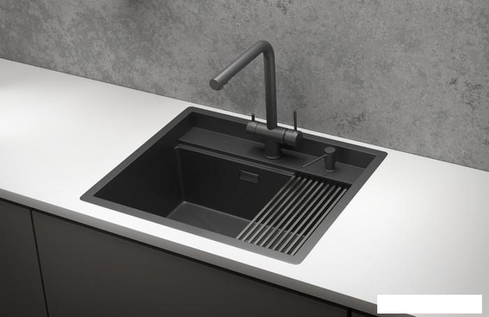 Кухонная мойка Granula KS-6051 (черный матовый)- фото3