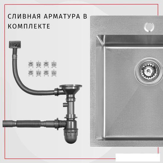 Кухонная мойка ARFEKA AF 600*505 Satin- фото4