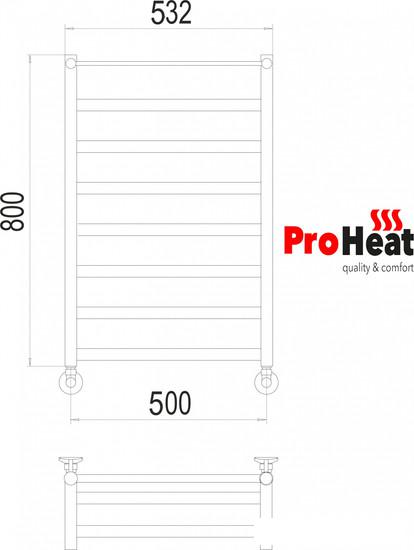 Полотенцесушитель ProHeat Line 50x80 (с полкой)- фото2