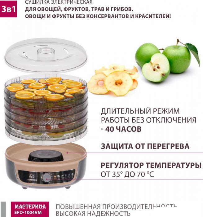 Сушилка для овощей и фруктов Мастерица EFD-1004VM- фото4
