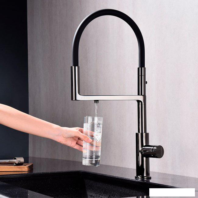 Смеситель Paulmark Tornado TO213402-GB (глянцевый черный)- фото3