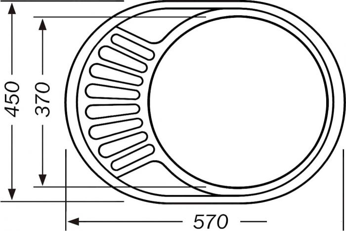 Кухонная мойка Premial PL 5745 (полированная, 0.8 мм)- фото2