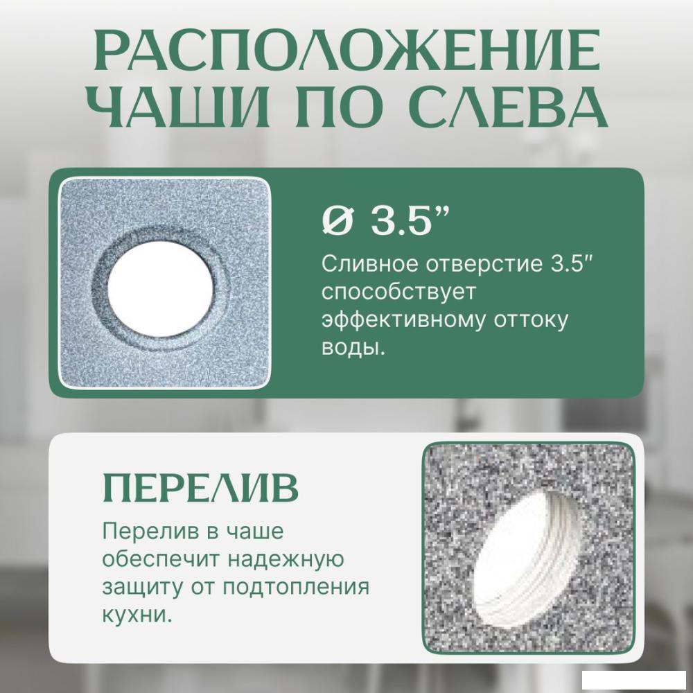 Кухонная мойка Saniteco Fortis (графит)- фото2