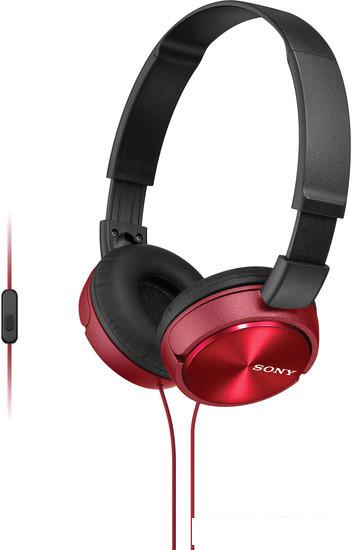 Наушники с микрофоном Sony MDR-ZX310AP (красный)- фото