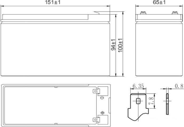 Аккумулятор для ИБП Delta HR 12-34W (12В/9 А·ч)- фото2