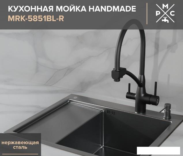 Кухонная мойка РМС MRK-5851BL-R (с дозатором)- фото3