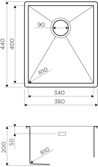 Кухонная мойка Omoikiri Taki 38-U/IF-IN- фото2