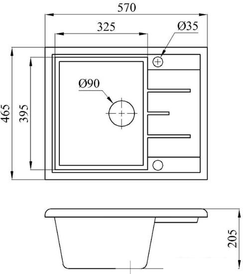 Кухонная мойка БелЭворс Mila (олово)- фото2