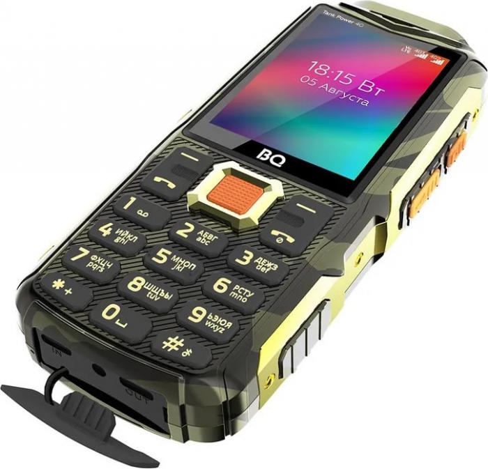 Кнопочный телефон BQ BQ-2410L Tank Power 4G (золотистый камуфляж)- фото3