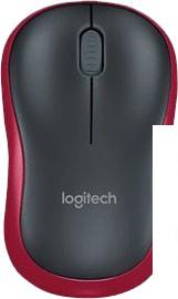 Мышь Logitech M185 (черный/красный)- фото