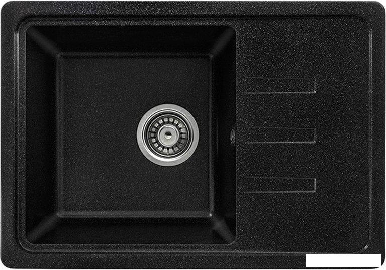 Кухонная мойка Saniteco Rosa (черный с сифоном)