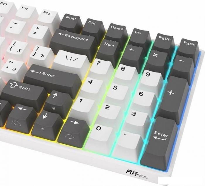 Клавиатура Royal Kludge RK100 RGB (белый/серый, RK Brown)- фото3
