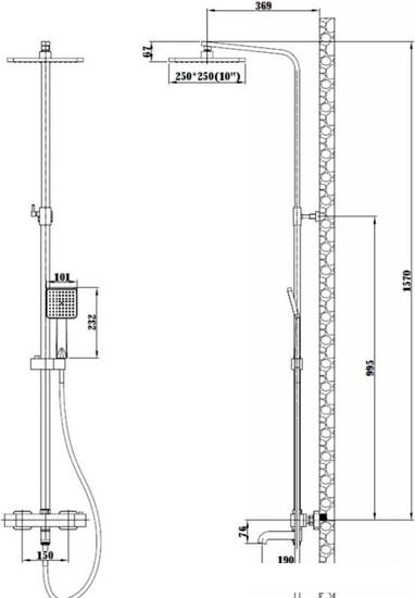 Душевая система  Esko Singapore Black STT5054 B- фото2