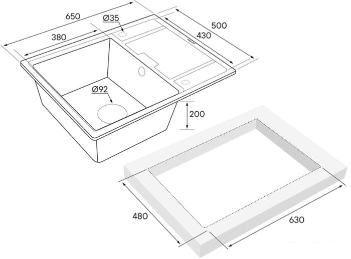 Кухонная мойка Paulmark Weimar PM216550-DG- фото3