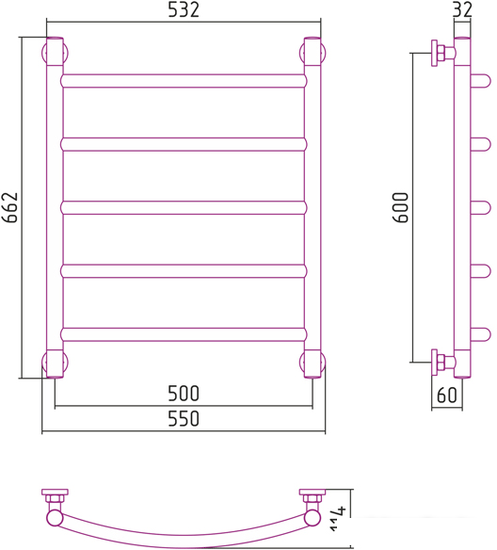 Полотенцесушитель Сунержа Галант+ 600x500 00-0200-1250- фото3