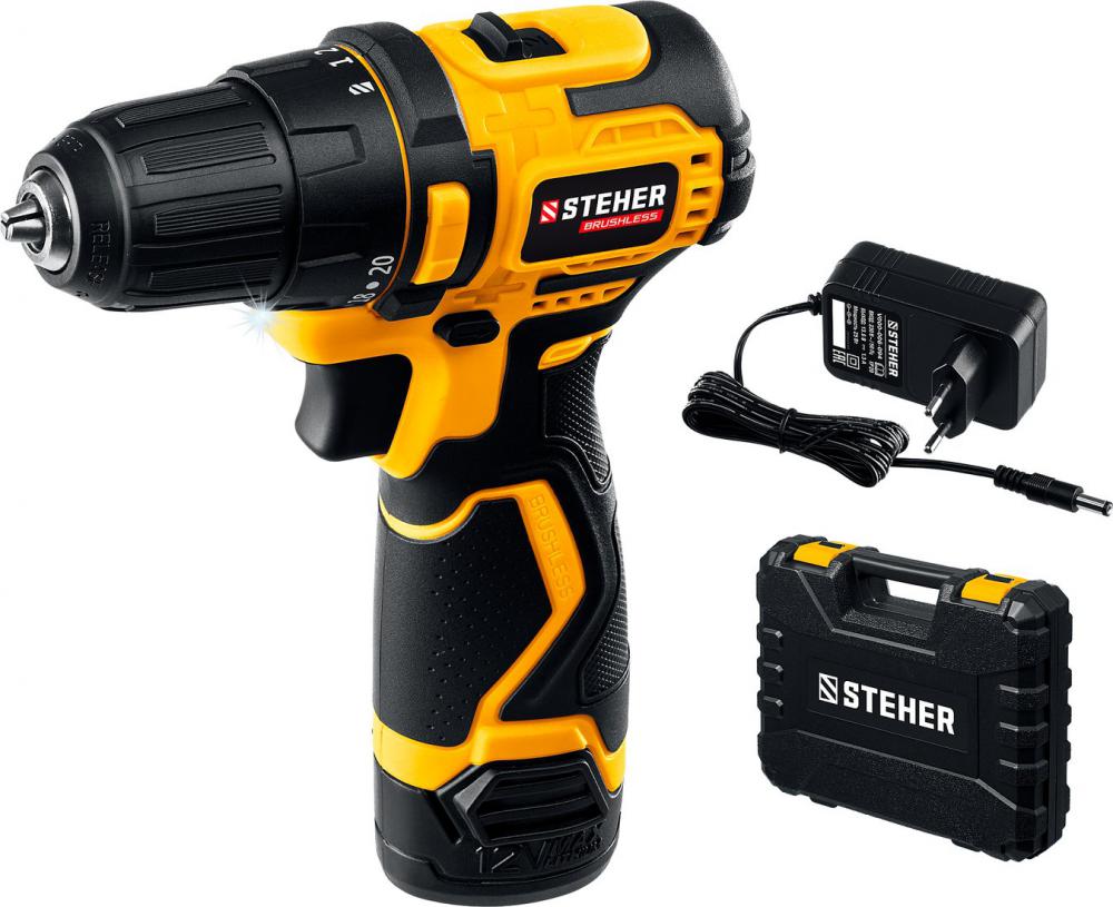 Дрель-шуруповерт Steher CDB-120-1 (с 1-им АКБ, кейс)