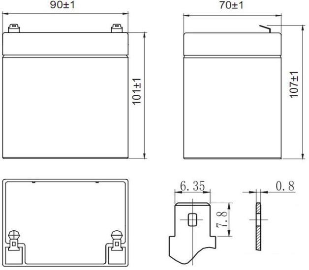 Аккумулятор для ИБП Delta HR 12-21W (12В/5 А·ч)- фото2