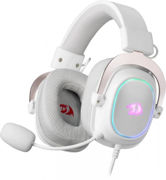 Наушники Redragon Zeus X (белый/розовый)- фото