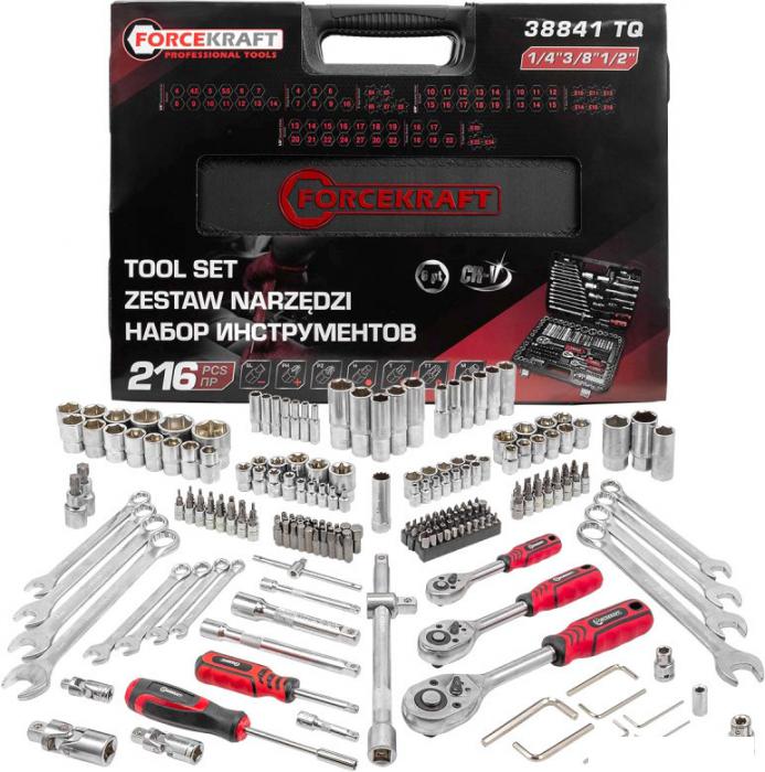Универсальный набор инструментов ForceKraft FK-38841 TQ (216 предметов)- фото4