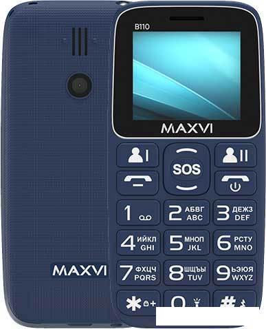 Кнопочный телефон Maxvi B110 (синий)- фото