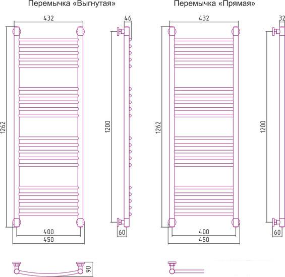 Полотенцесушитель Сунержа Богема+ 1200x400 00-0220-1240- фото3