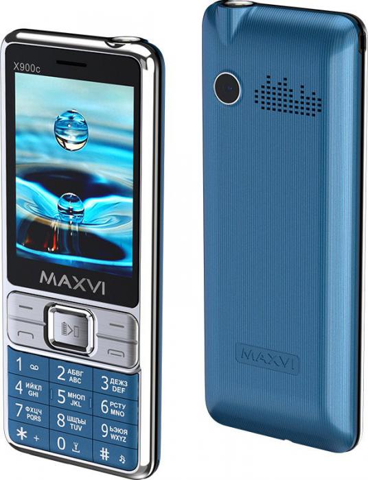 Кнопочный телефон Maxvi X900c (синий)- фото