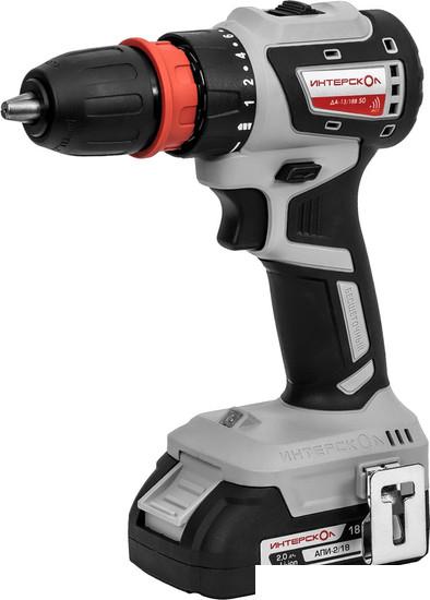 Дрель-шуруповерт Интерскол Комби ДА-13/18В (с 2-мя АКБ, кейс)- фото