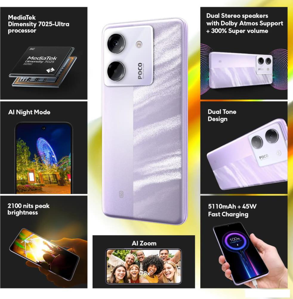 Телефон POCO M7 Pro 5G 8GB/256GB международная версия (фиолетовый)- фото2