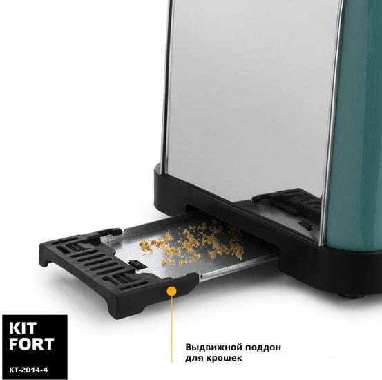 Тостер Kitfort KT-2014-4 (бирюзовый)- фото4