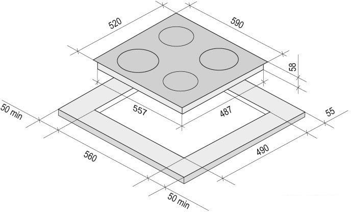 Варочная панель Krona Vento 60 BL- фото2