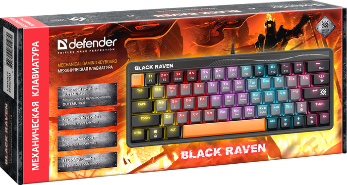 Клавиатура Defender Black Raven GK-417 45413- фото2